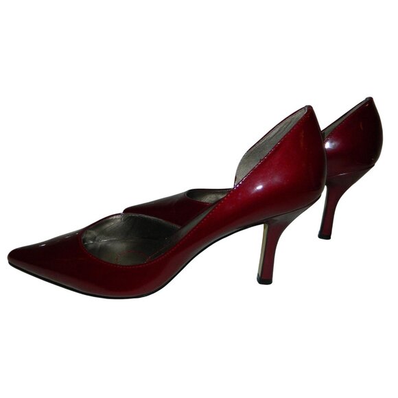 Anne Klein Womens Red Patent Leather Pointed Toe Heels Size 8M Low 3" Heel - Picture 6 of 15